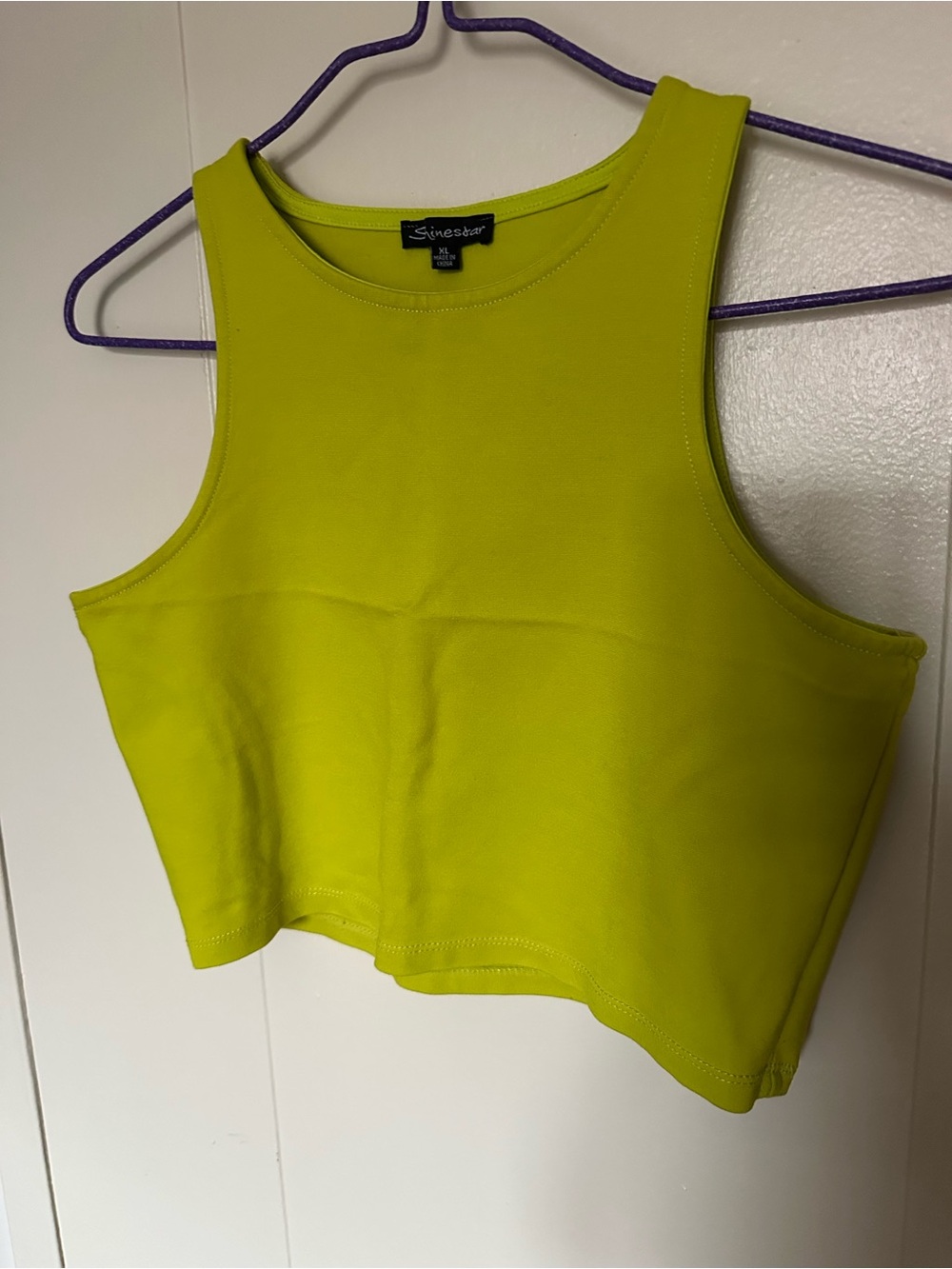 Shinestar Neon Lime Crop Tank Top